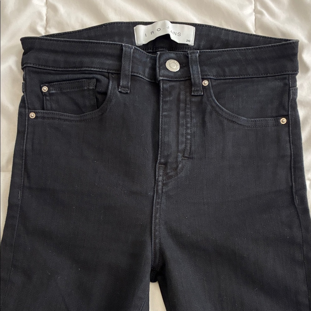IRO Women's Fitté High-Rise Cropped Jeans in Black Size 26 - Picture 3 of 9